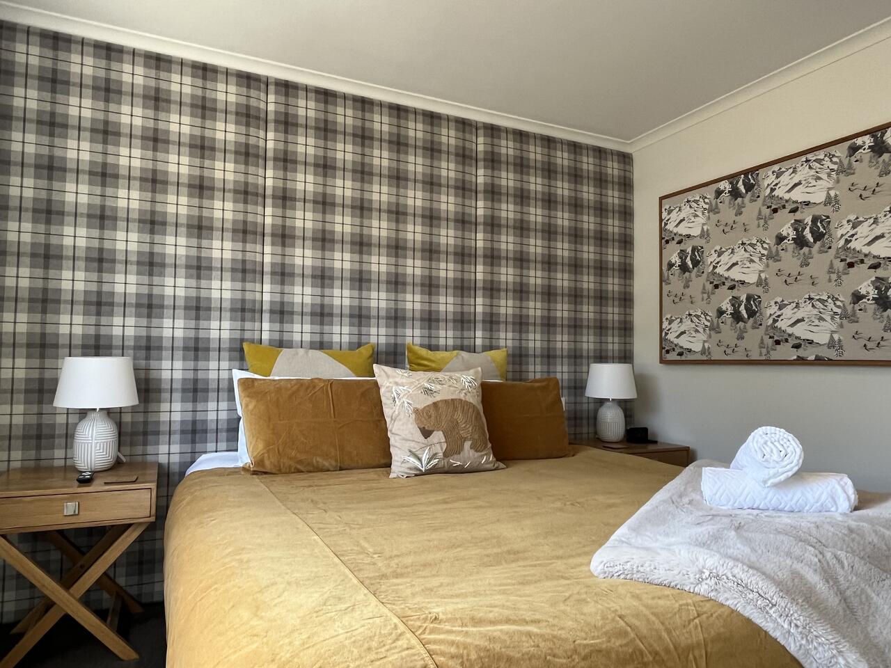 Second bedroom with mustard bedding